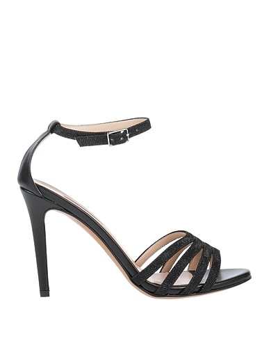 ALBANO Sandalen Schwarz Gewebefasern