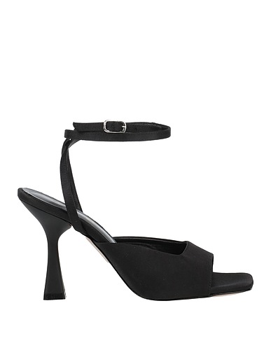 BIANCA DI Sandals Black Textile fibres
