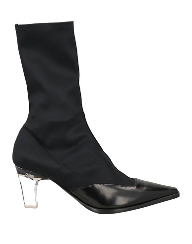 GIORGIO ARMANI Ankle boot Black Textile fibers, Leather