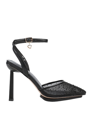 TUA BY BRACCIALINI Pump Black Textile fibers, Leather