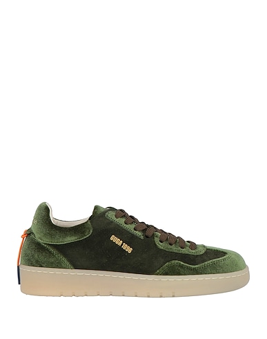 BARRACUDA Sneakers Green Leather, Textile fibers