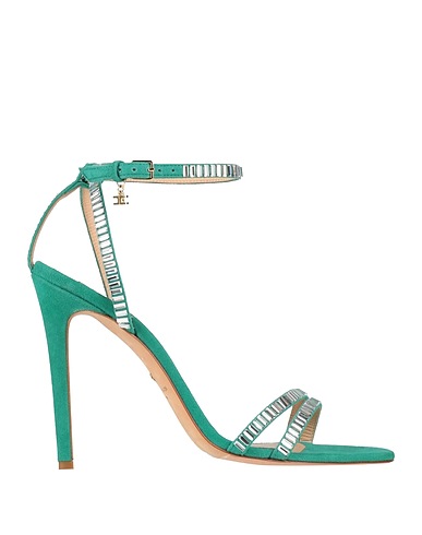 ELISABETTA FRANCHI Sandals Emerald green Leather