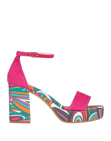 LARA MAY Sandals Fuchsia Leather