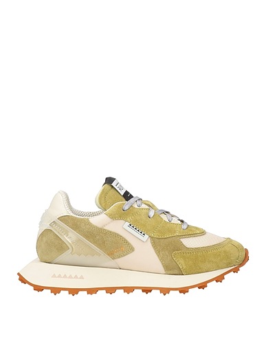 RUN OF Sneakers Military green Textile fibers, Leather