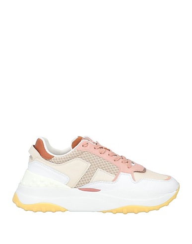 TOD'S Sneakers Ivory Leather, Textile fibers