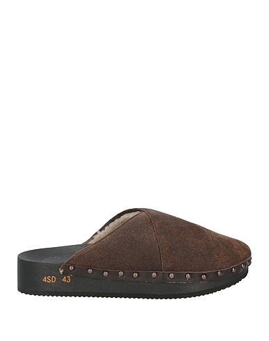 4SDESIGNS Mules and clogs Dark brown Leather