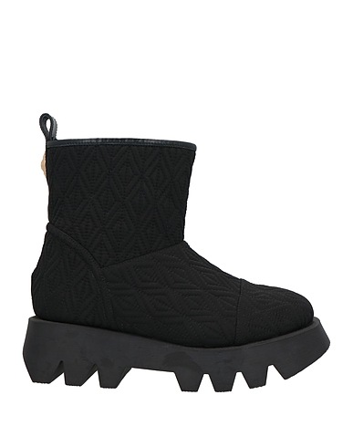 ELISABETTA FRANCHI Ankle boot Black Textile fibers, Leather