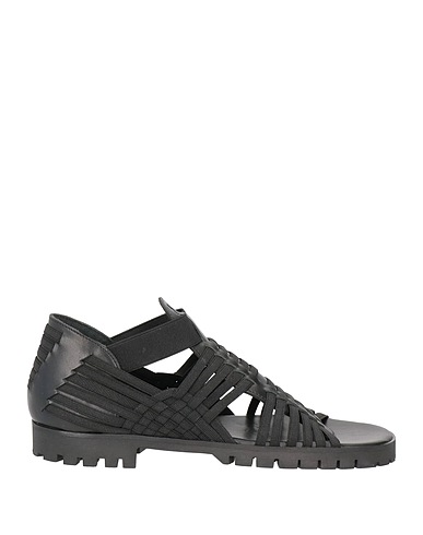 KENZO Sandali Nero Pelle, Fibre tessili