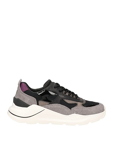 D.A.T.E. Sneakers Schwarz Leder, Gewebefasern