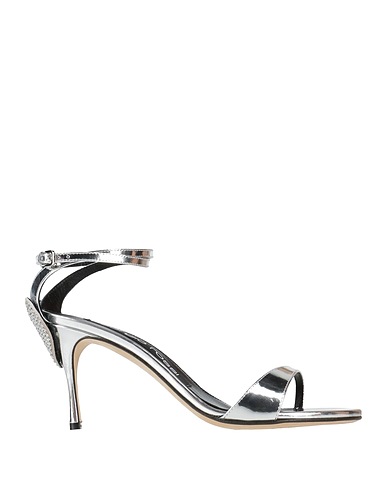 SERGIO ROSSI Sandals Silver Leather