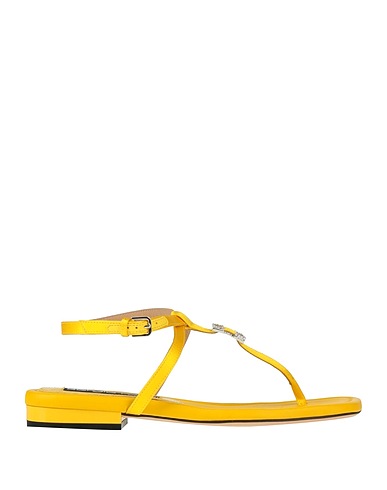 SERGIO ROSSI Flip flops Yellow Textile fibres