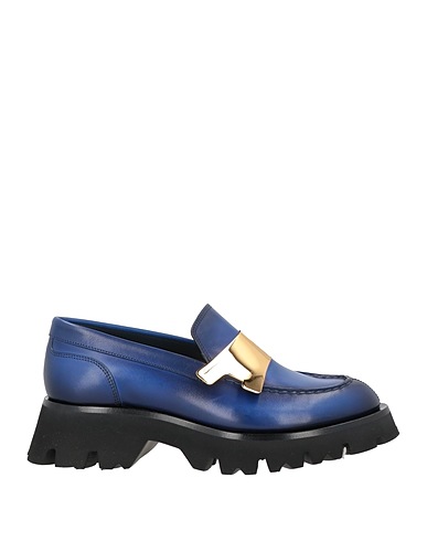 SANTONI Loafers Blue Leather