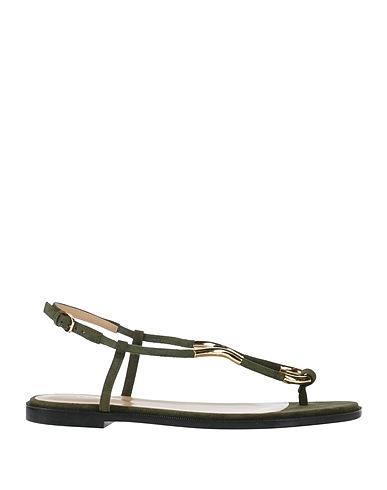 SERGIO ROSSI Flip flops Military green Leather
