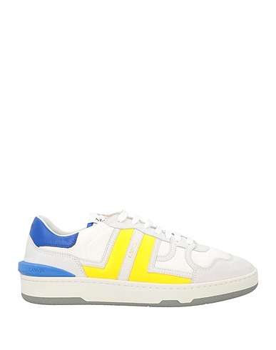 LANVIN Sneakers Light grey Leather, Textile fibers