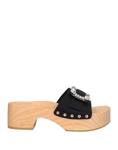 SERGIO ROSSI Mules and clogs Black Textile fibres