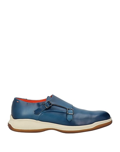 SANTONI Loafers Navy blue Leather