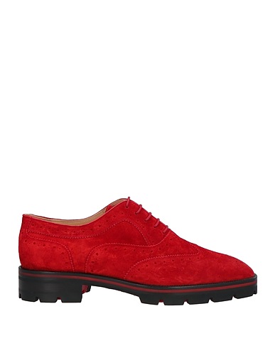 CHRISTIAN LOUBOUTIN Schnürschuhe Rot Leder