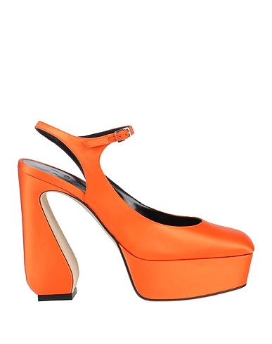 SERGIO ROSSI Court Orange Textile fibres