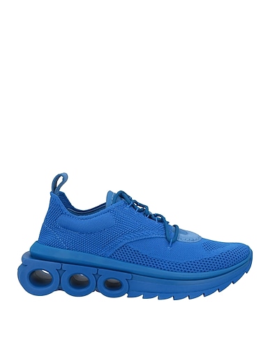 FERRAGAMO Sneakers Bright blue Textile fibres, Leather
