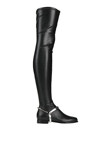 EMPORIO ARMANI Boots Black Leather, Textile fibres