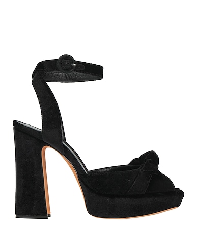 ALEXANDRE BIRMAN Sandals Black Leather, Textile fibres
