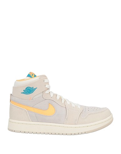 JORDAN Sneakers Grey Leather, Textile fibers