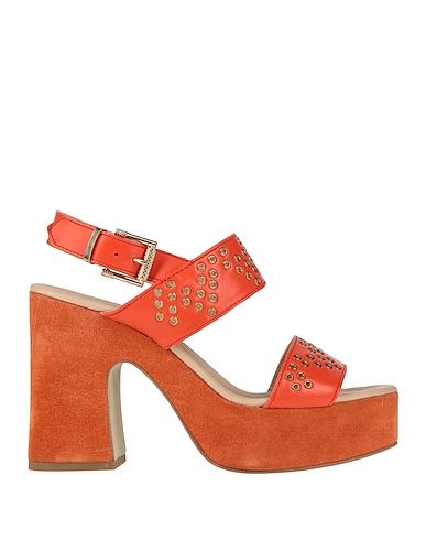 JANET & JANET Sandals Orange Leather