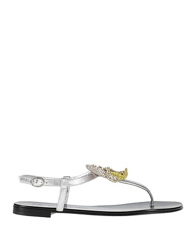 GIUSEPPE ZANOTTI Flip flops Silver Leather