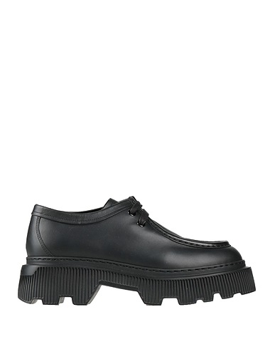 SANTONI Laced shoes Black Leather