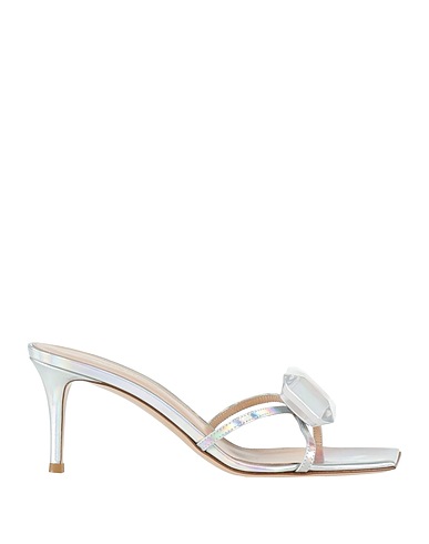 GIANVITO ROSSI Sandalen Silber Leder