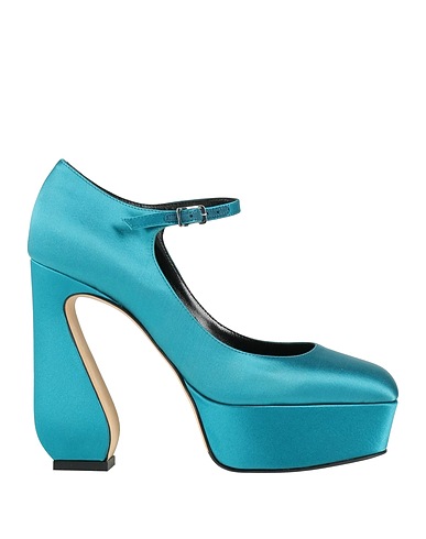 SERGIO ROSSI Pump Deep teal Textile fibers