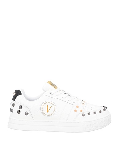 VERSACE JEANS COUTURE Sneakers White Leather, Textile fibres