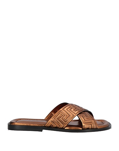 VERSACE Sandals Gold Leather
