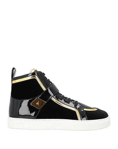 GIUSEPPE ZANOTTI Sneakers Black Leather, Textile fibres