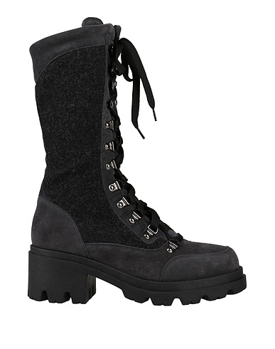 EMPORIO ARMANI Ankle boot Charcoal Leather, Textile fibers
