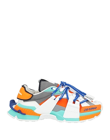 DOLCE&GABBANA Sneakers Orange 40% Polyester, 30% Synthetic fibers, 10% Calfskin, 10% Viscose, 10% Polyamide