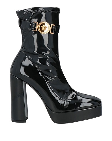 VERSACE Ankle boot Black Textile fibres