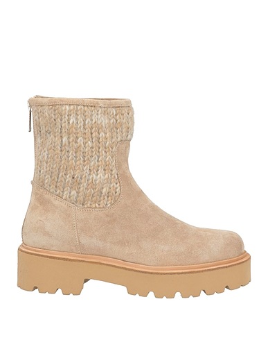 VIA MERCANTI Stiefelette Beige Leder, Gewebefasern