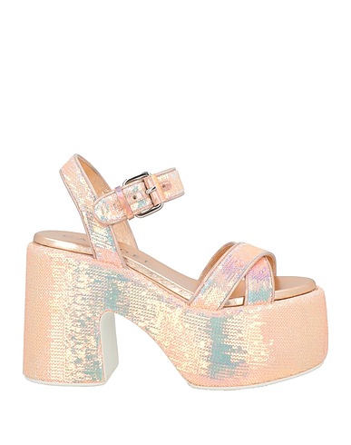 CASADEI Sandali Oro rosa Fibre tessili