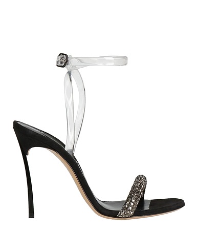 CASADEI Sandals Transparent Textile fibres, Rubber