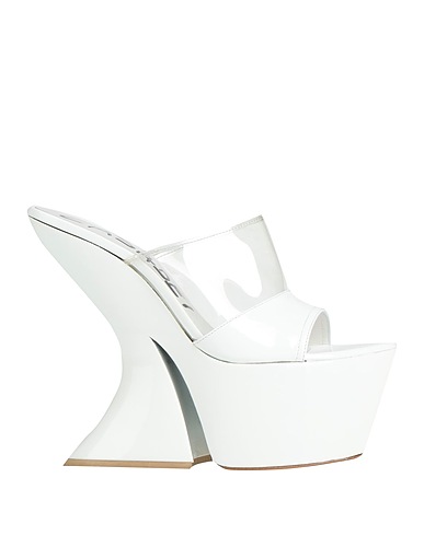 CASADEI Sandals White Leather, PVC - Polyvinyl chloride
