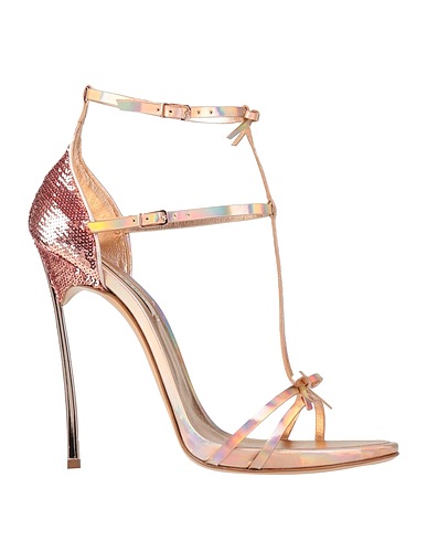CASADEI Sandali Oro rosa Fibre tessili