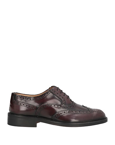SAXONE Laced shoes Burgundy Leather