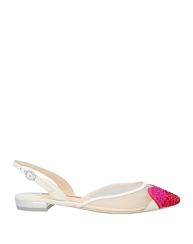 SOPHIA WEBSTER Footwear White Leather, Textile fibers