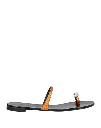GIUSEPPE ZANOTTI Flip flops Orange Leather