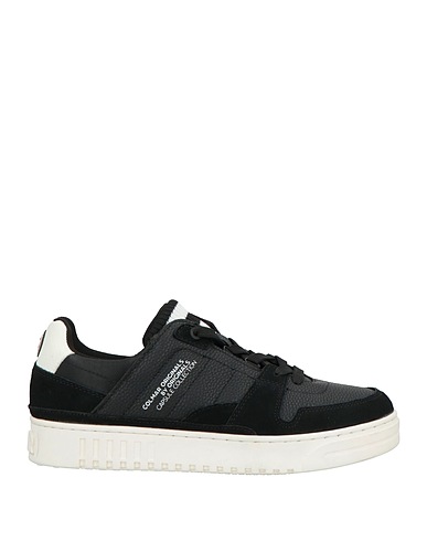 COLMAR Sneakers Black Leather, Textile fibres