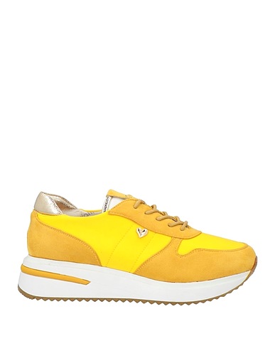 TUA BY BRACCIALINI Sneakers Yellow Textile fibres, Leather