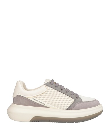 EMPORIO ARMANI Sneakers Grey 100% Polyester, Cow leather