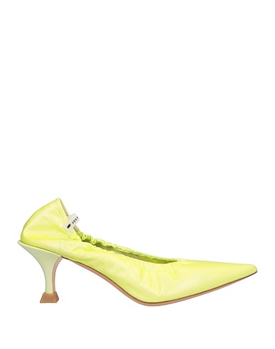 PREMIATA Court Lime green Leather, Textile fibres