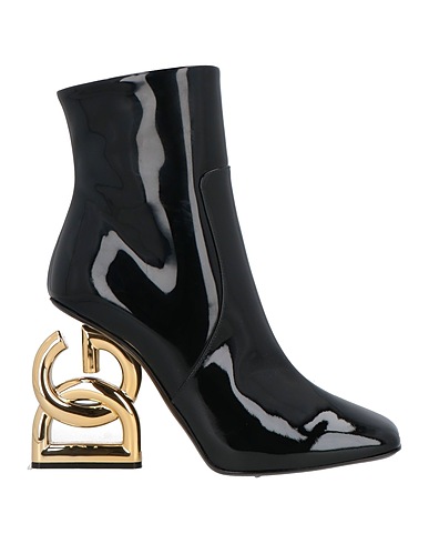 DOLCE&GABBANA Ankle boot Black 70% Calfskin, 19% Polyurethane, 7% Polyester, 4% Cotton